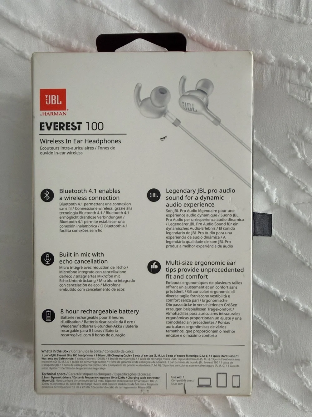 JBL Everest 100 Wireless In-Ear Headphones - White